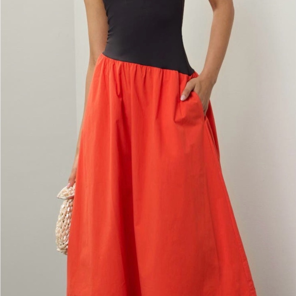 Ciao Lucia Black & Bright Red Maxi Dress